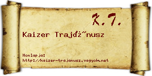 Kaizer Trajánusz névjegykártya